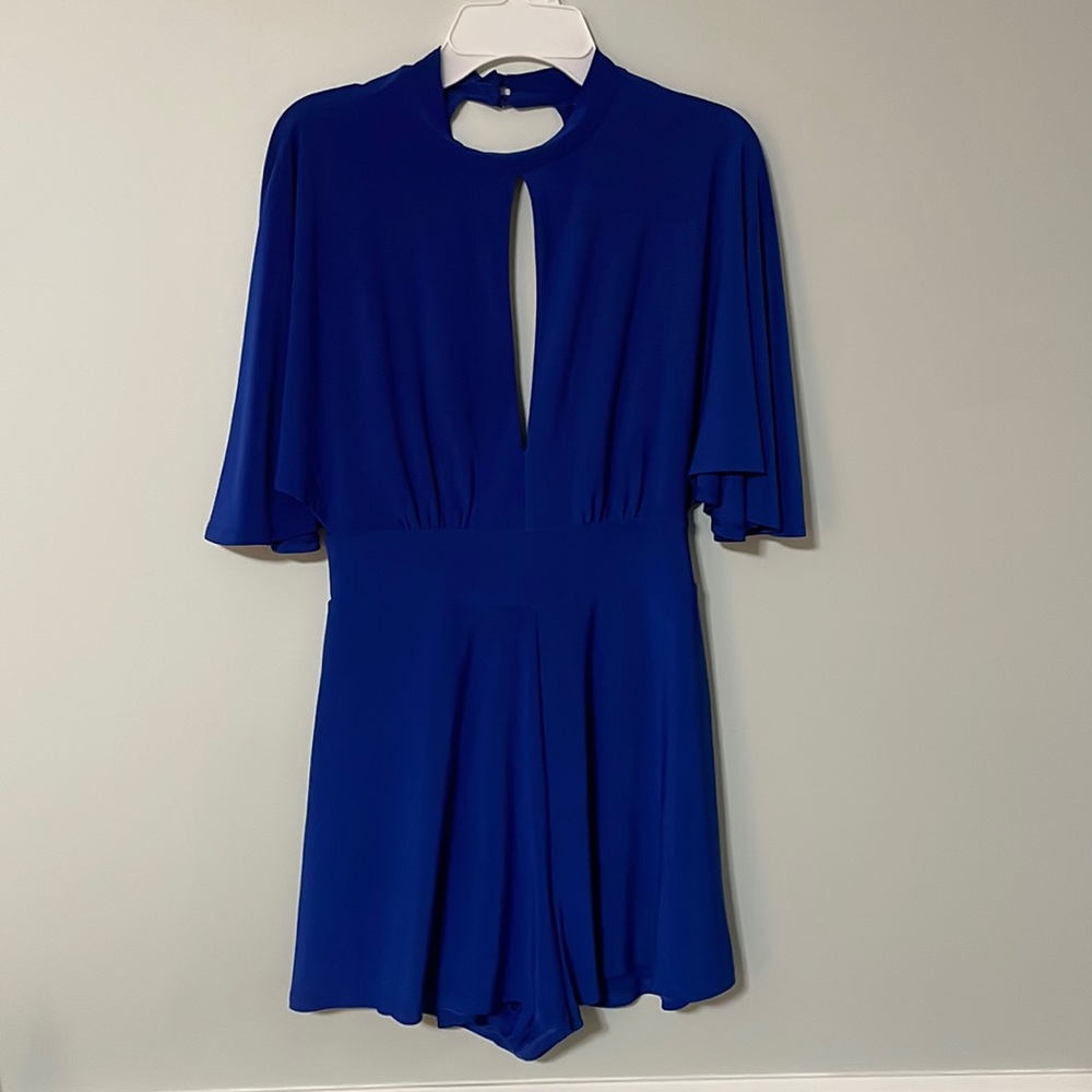 Royal blue romper with balloon sleeves. Charlotte Russe brand. Size small